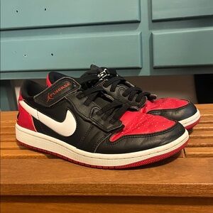Nike men's Black and Red Sneakers with White Accents